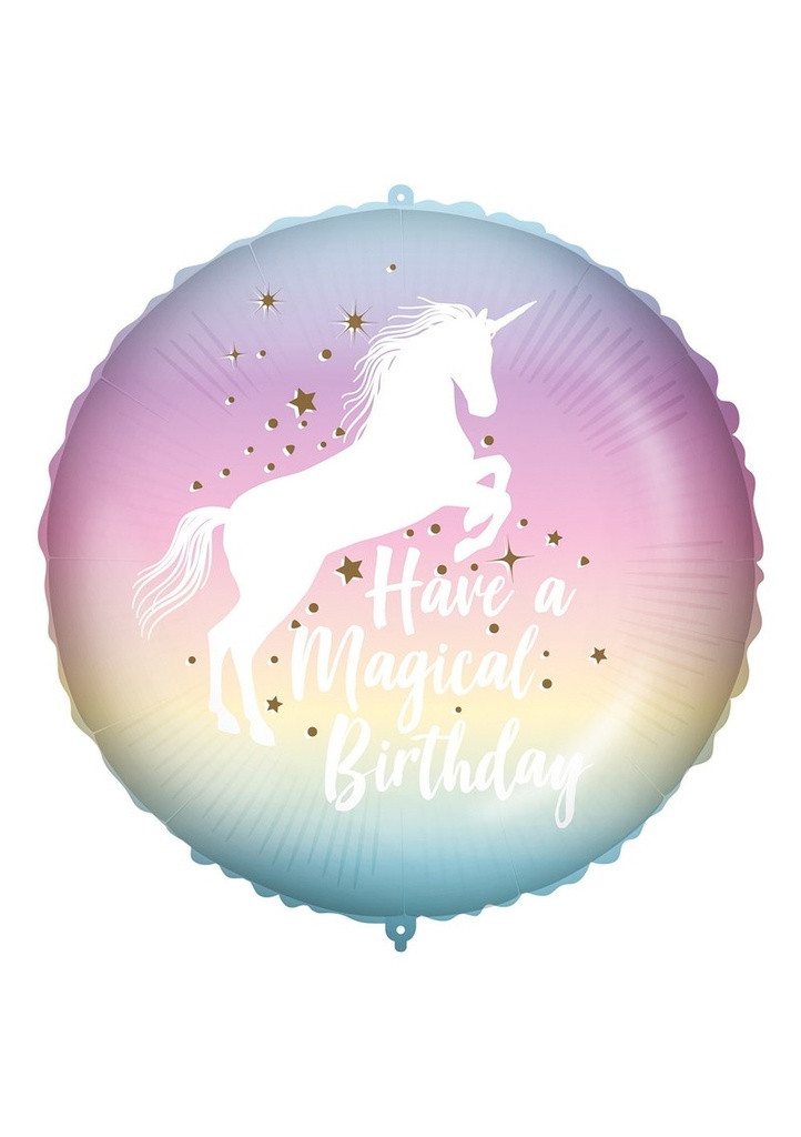 [92439] Magical Birthday Unicorn Foil Balloon 18"/46cm - 1pk