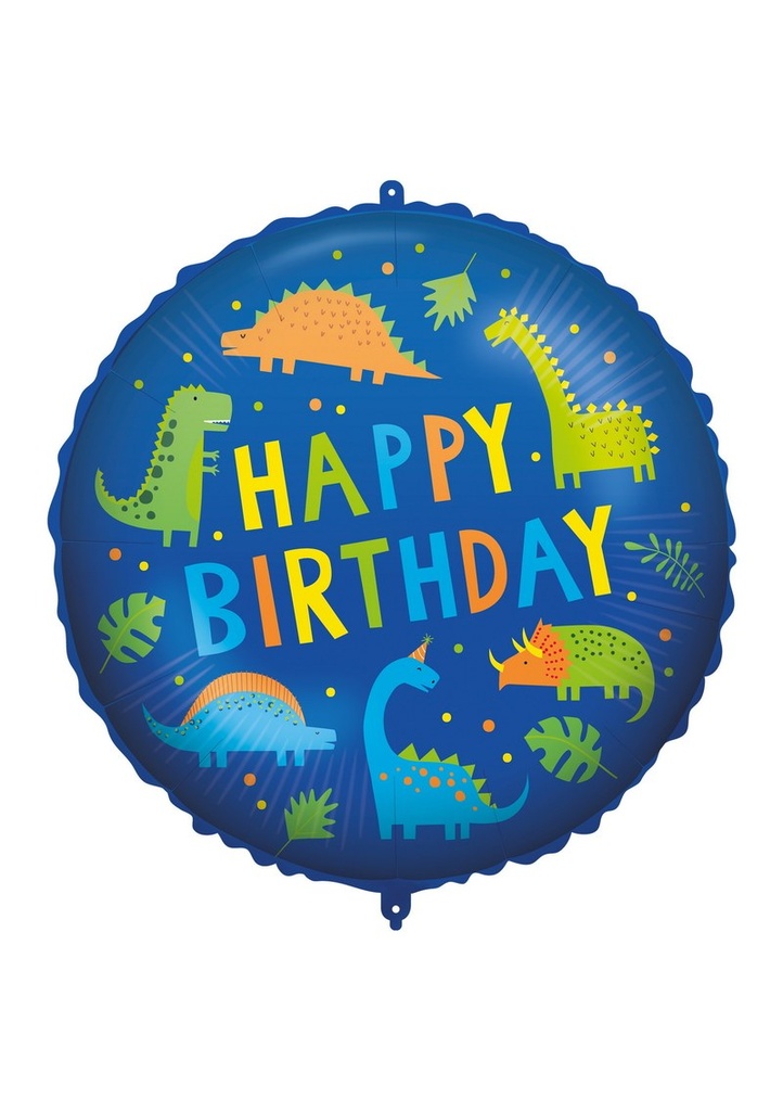 Happy Birthday Dino Foil Balloon 18"/46cm - 1pk