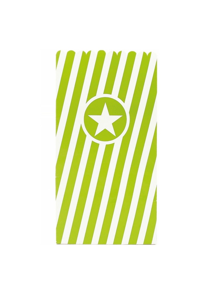 Party Essentials FSC Paper Pop-Corn / Candy Bag Lime Green - 6pk