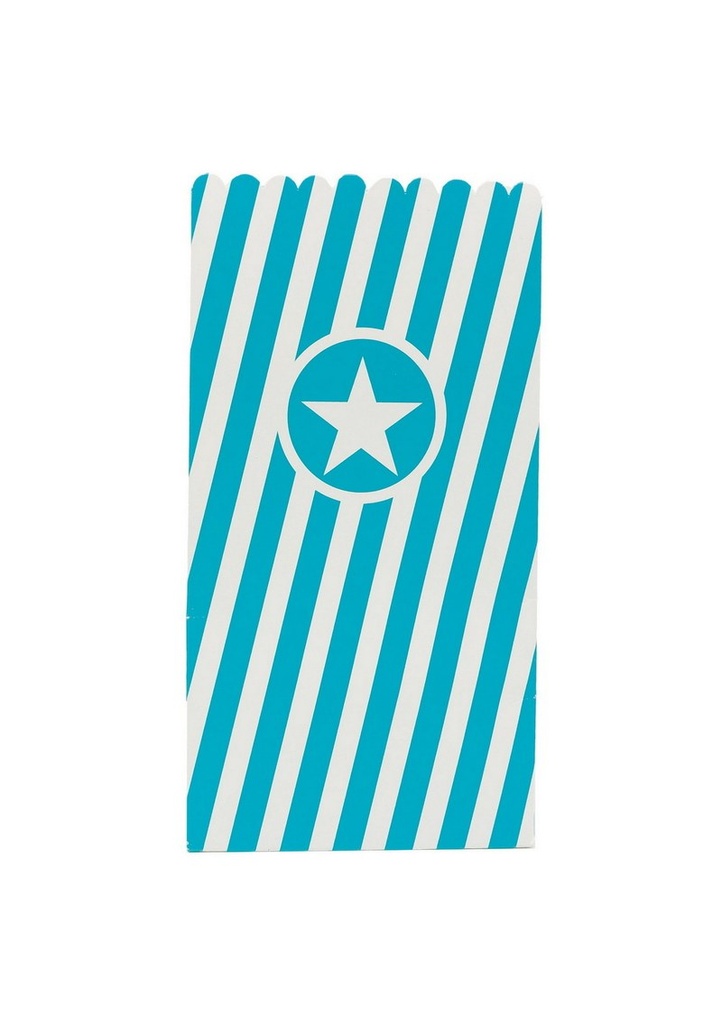 Party Essentials FSC Paper Pop-Corn / Candy Bag Turquoise - 6pk