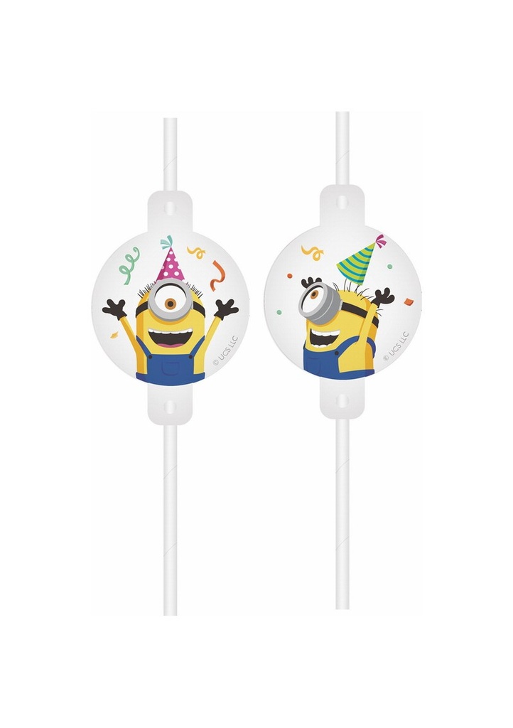Minions The Rise Of Gru FSC Medallion Paper Straws - 4pk