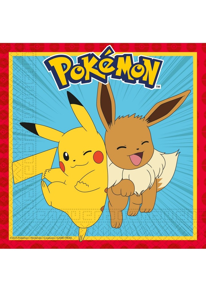 Pokemon FSC Two-Ply Napkins 33x33cm - 20pk
