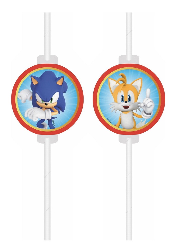 Sonic Speed FSC Medallion Paper Straws - 4pk