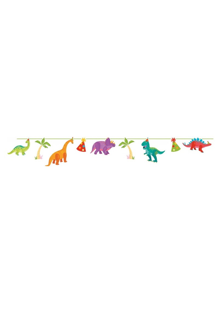 [97979] Dino Party FSC Paper Silhouette Banner - 1pk