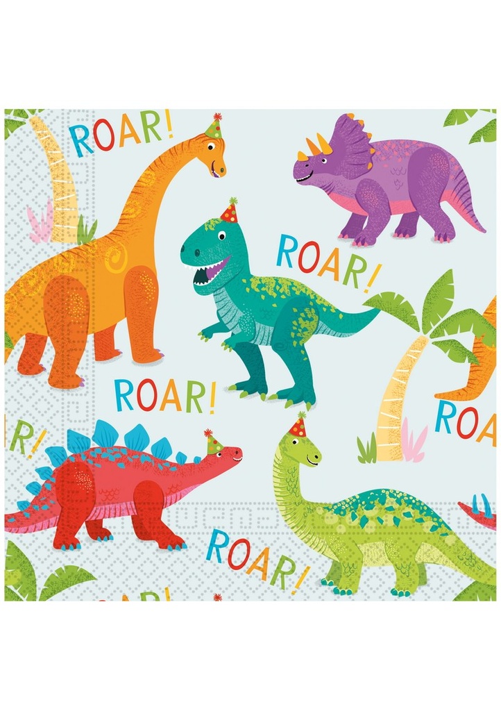 [97976] Dino Party FSC Two-Ply Napkins 33x33cm - 20pk
