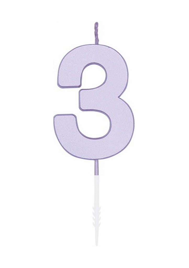 Cake Candle 4.5cm Pastel Lilac No. 3