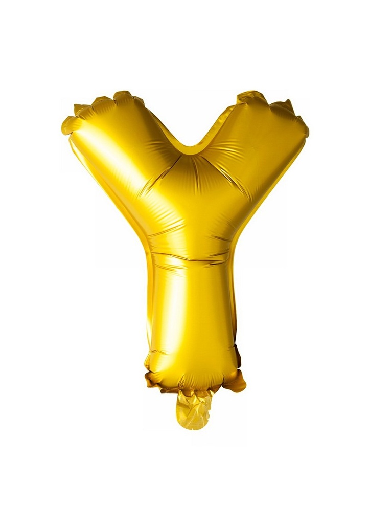 Gold Letter Foil Balloon 16 Inch (Air Fill Only) - Y