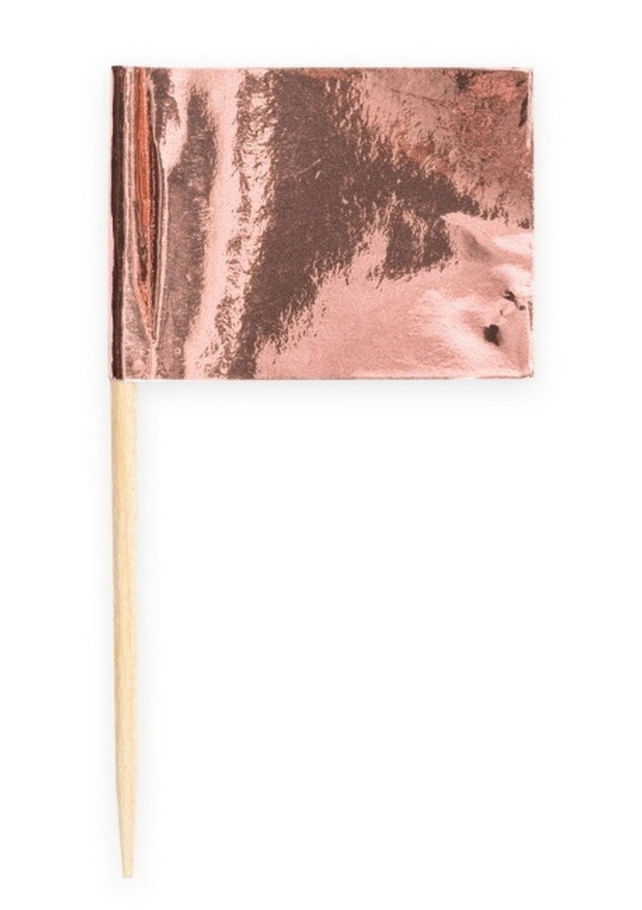Rose Gold Metallic Flag Picks - 50pcs