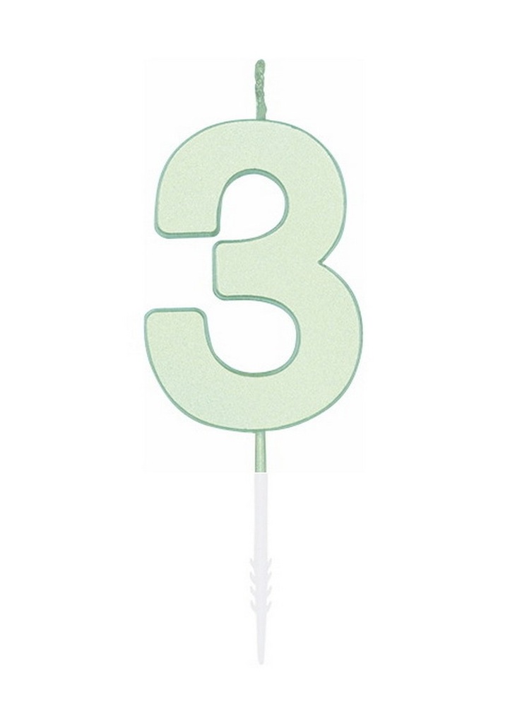 Cake Candle 4.5cm Pastel Mint No. 3