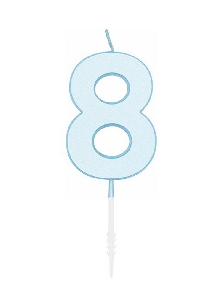 Cake Candle 4.5cm Pastel Blue No. 8