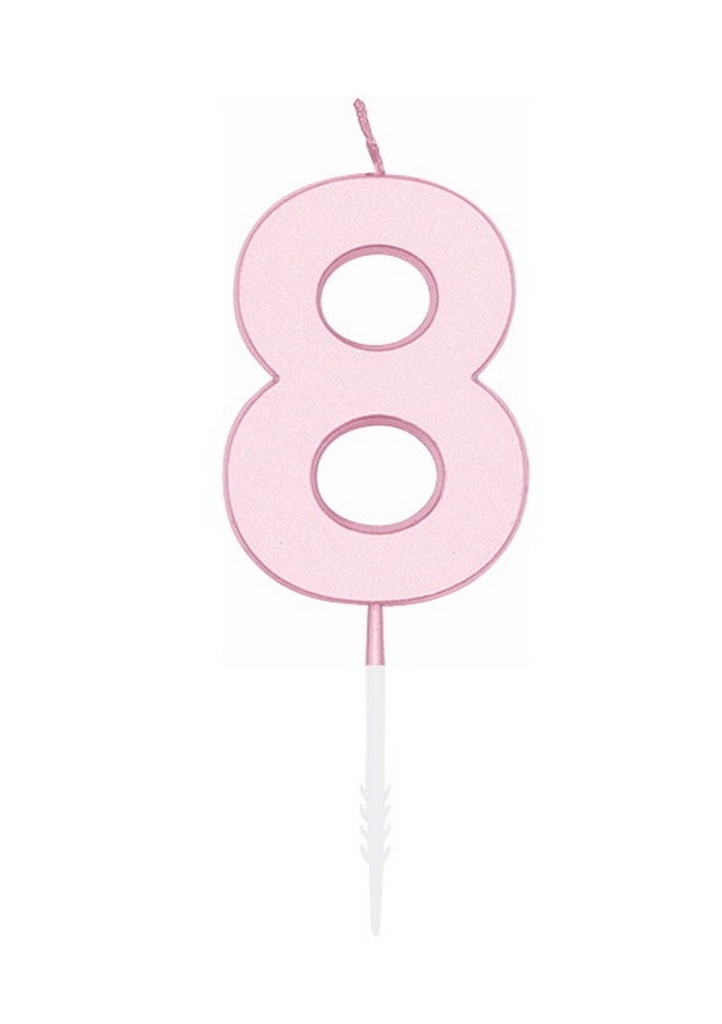 Cake Candle 4.5cm Pastel Pink No. 8