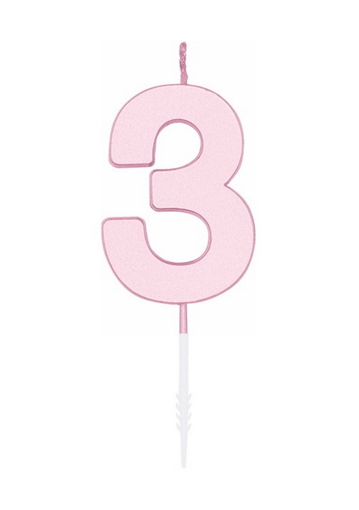 Cake Candle 4.5cm Pastel Pink No. 3