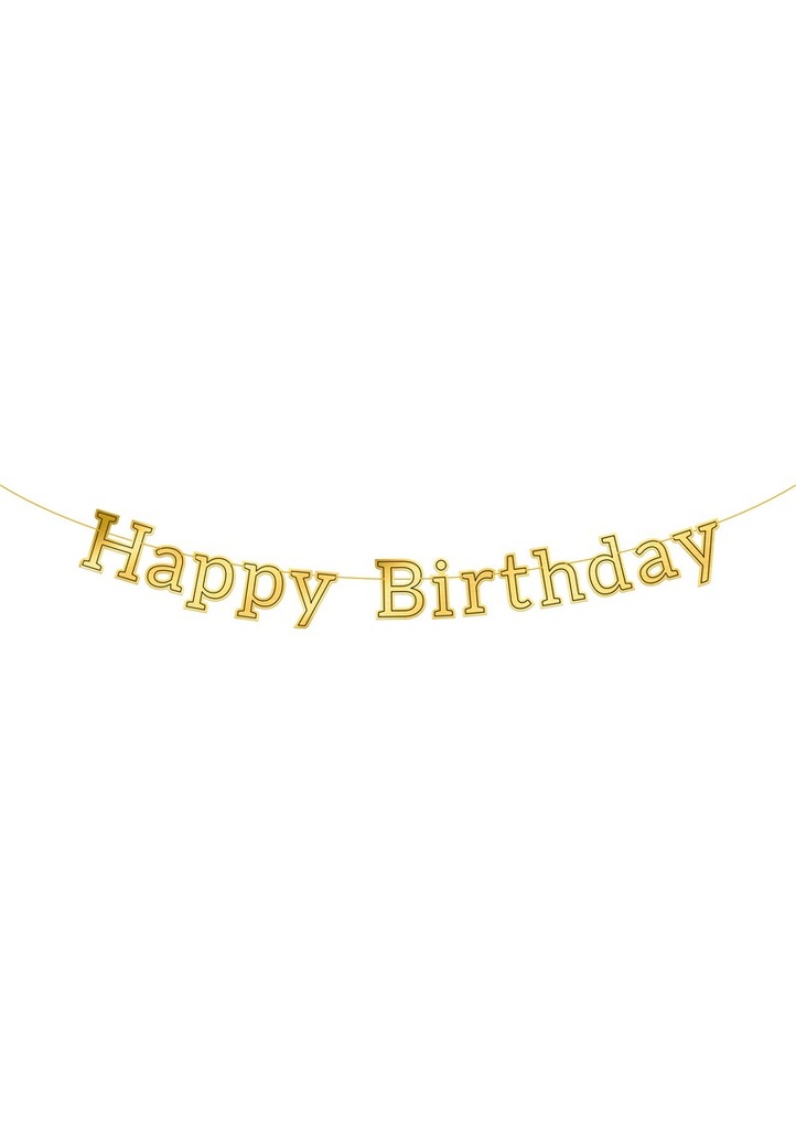 Happy Birthday Letter Banner Glossy Black - 3m
