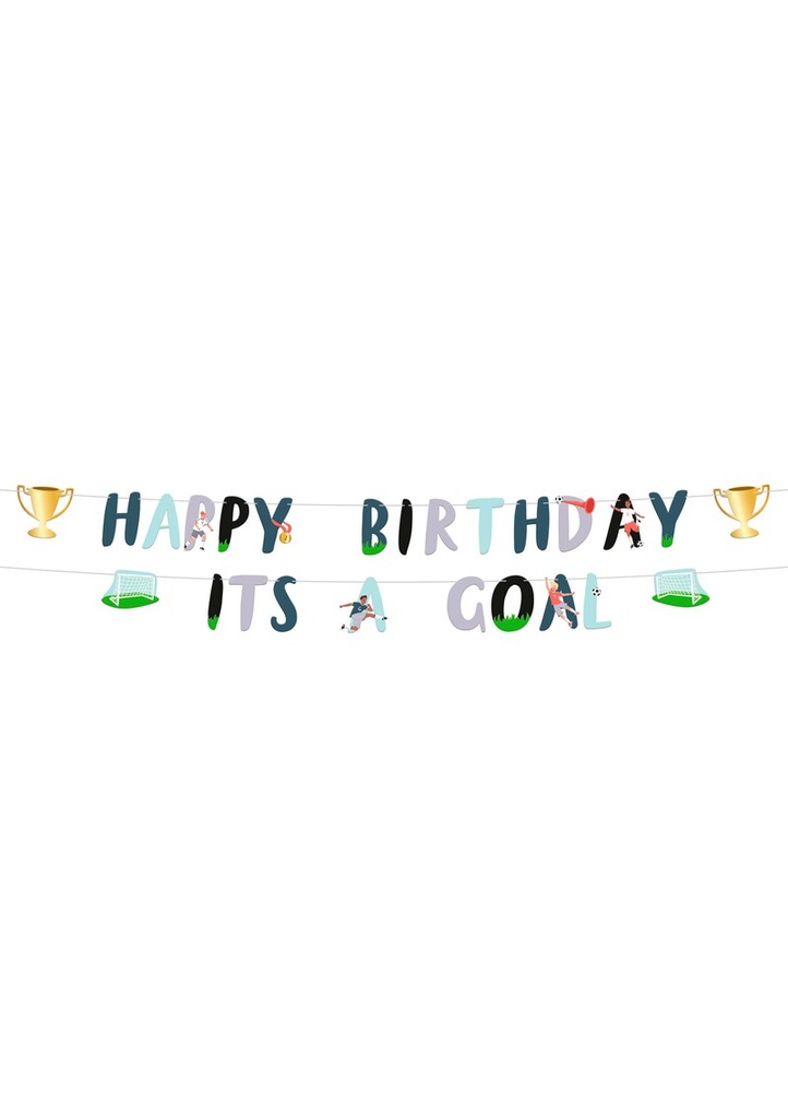 [27570-1] Fantastic Football Party Happy Birthday Banner Set - 1.5m