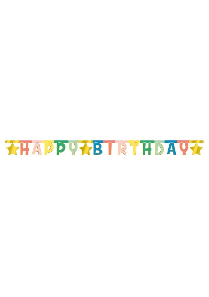 [18995-1] Happy Birthday Retro Letter Banner - 1.6m