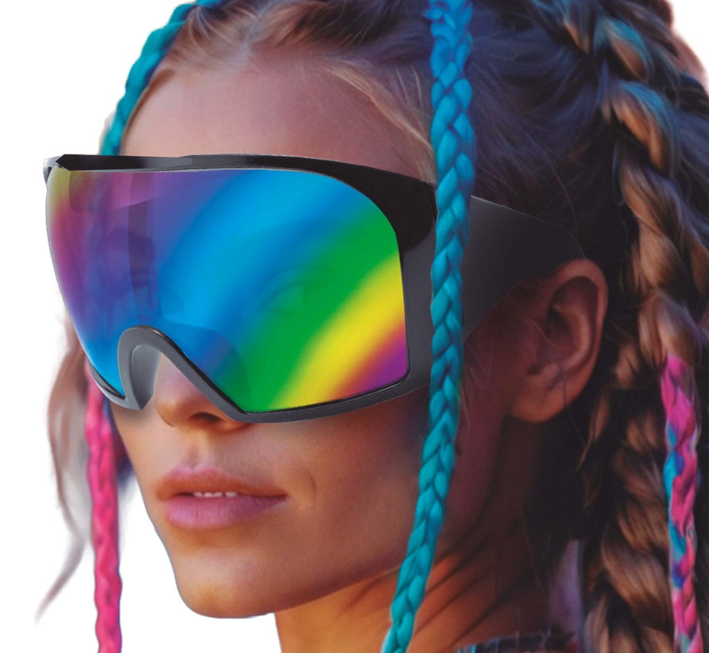 Futuristic Goggle Mirror Glasses