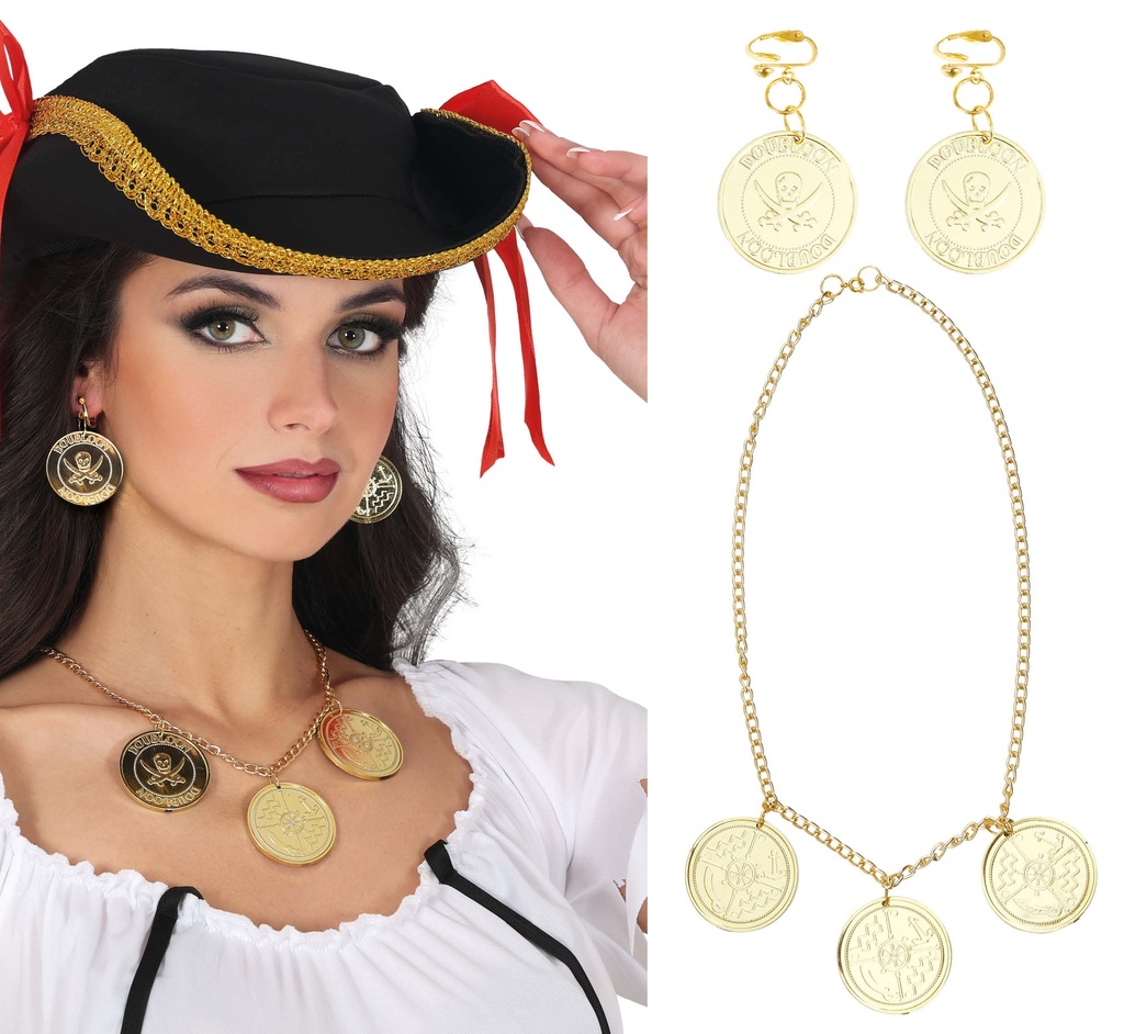 Pirate Coin Necklace & Earrings