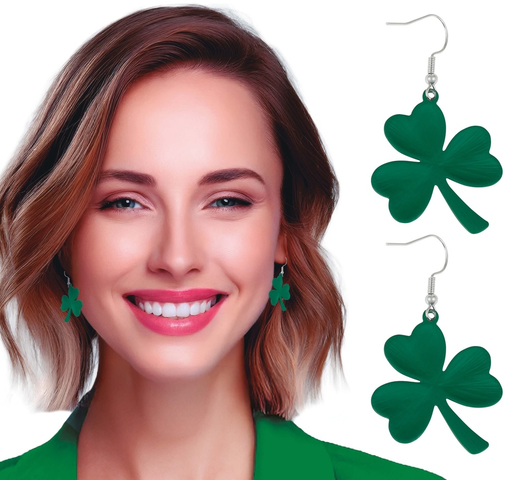 St Patrick Neon Clover Earrings