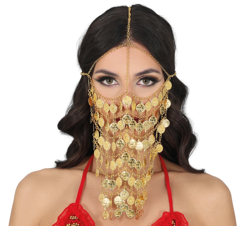 Belly Dancing Metal Coin Mask