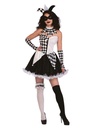 Jester Clown Lady Dress Costume - Adult Size Medium Large