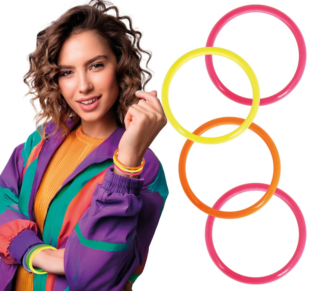 Neon Assorted Bracelets 7.5cm - 4pk