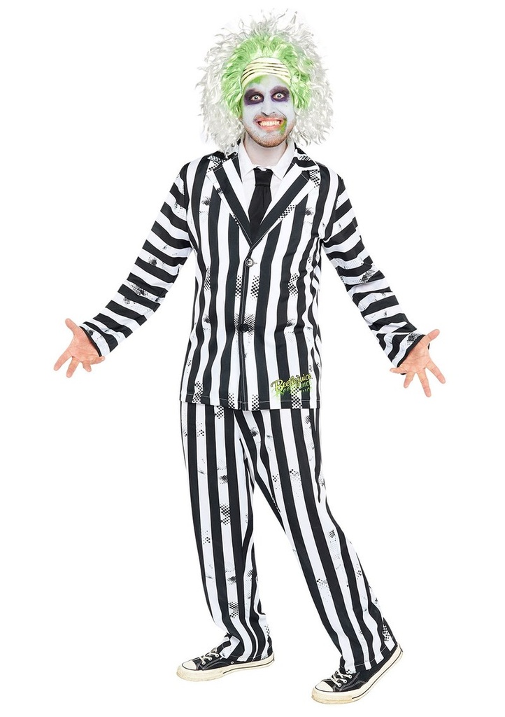 Official Licensed Beetlejuice Man Costume - Adult Size Standard (M)