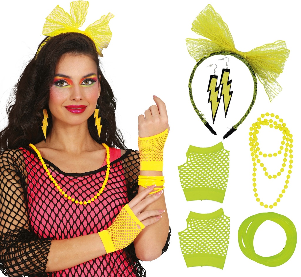 [27337] 80s Accessory Set Yellow 5pcs
