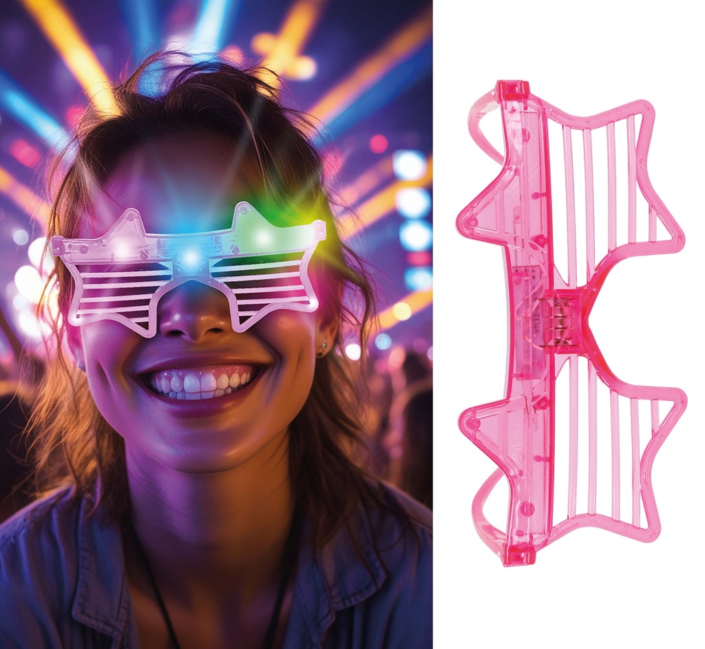 Led Shutter Star Glasses Assorted Colors
