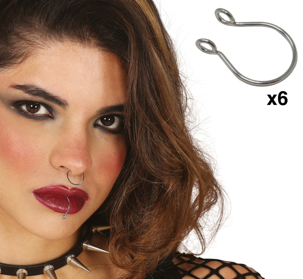 [27236] Fake Metal Piercings 6pcs
