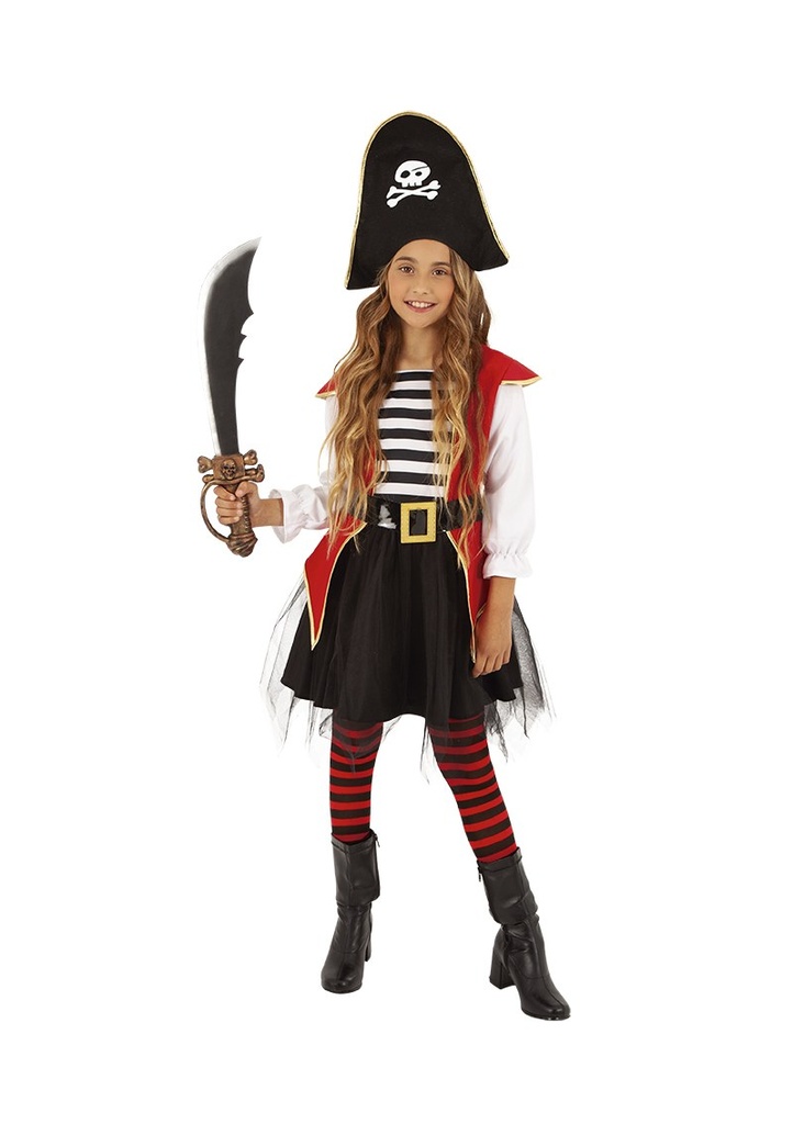 Swashbuckler Pirate Girl Costume - Age 8 to 10 Years