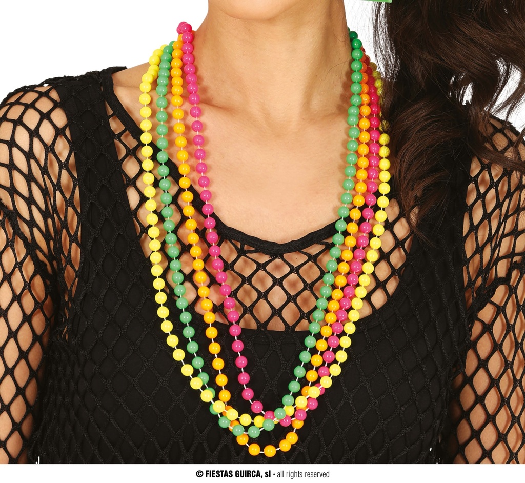 [27215] Neon Beads Necklaces 4pcs