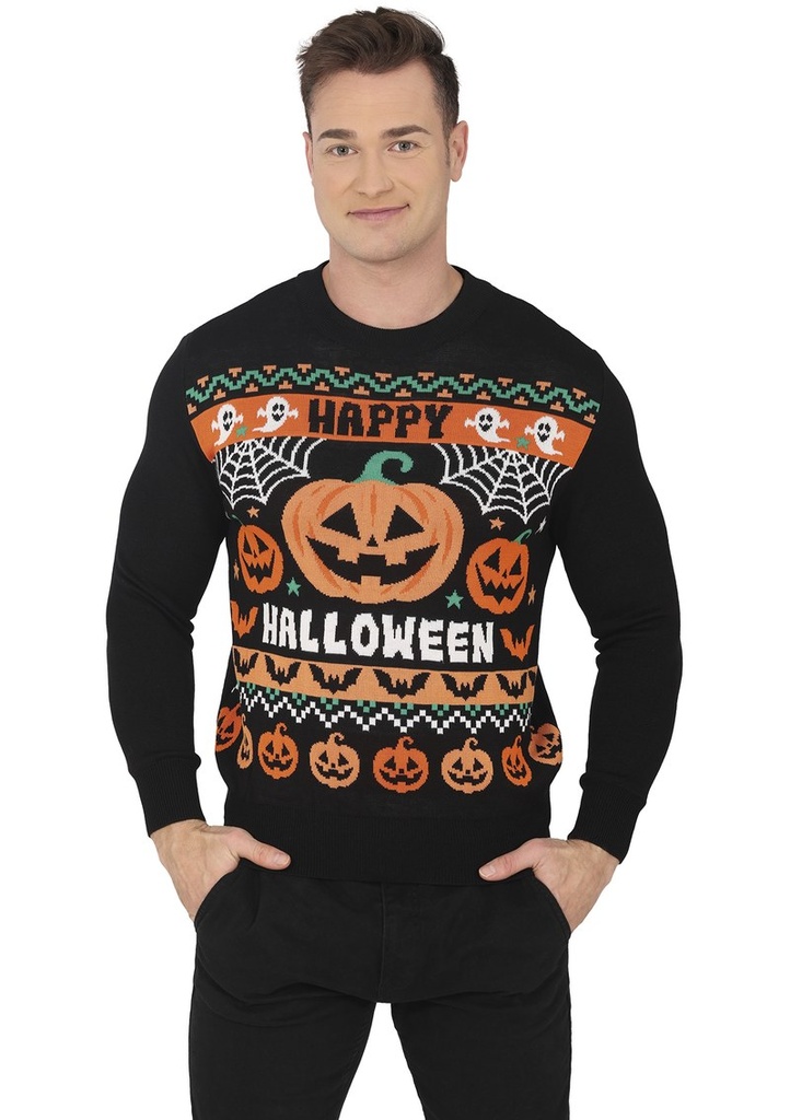Halloween Pumpkin Male Sweater - Size Medium (48-50)