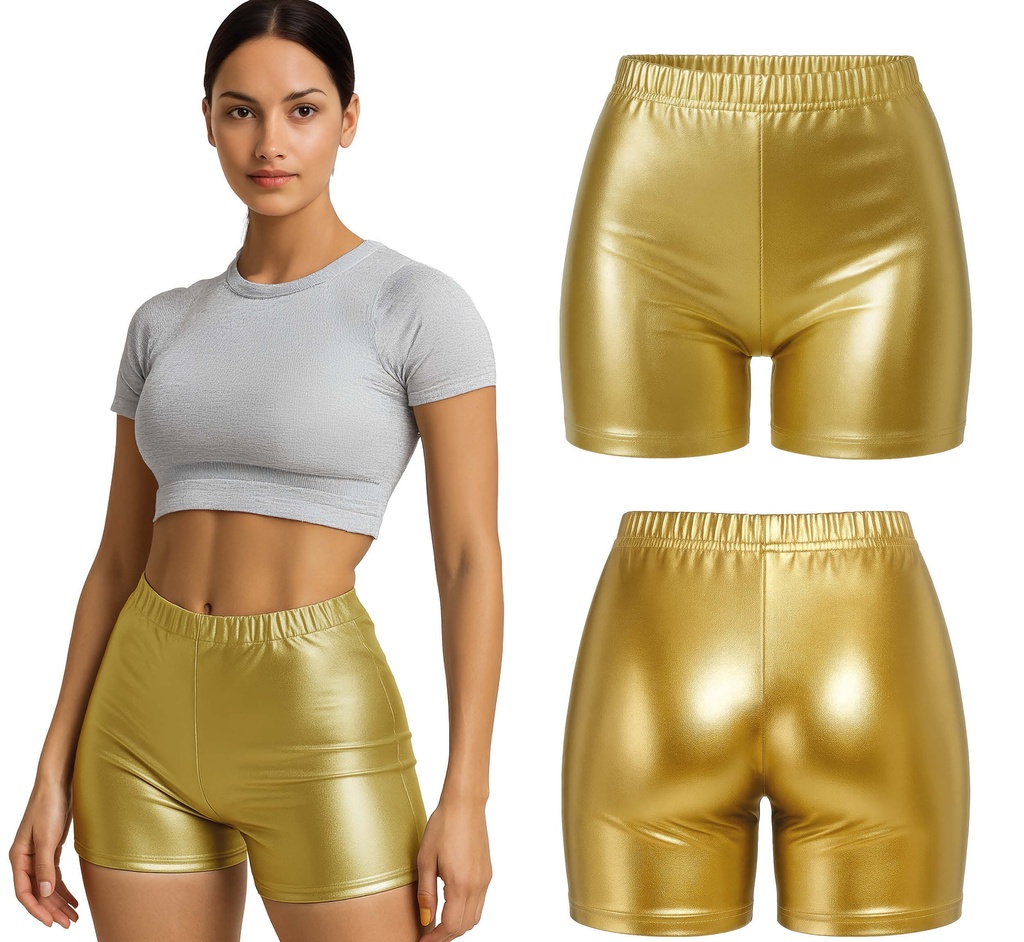 Metallic Shorts Gold - Adult Size Medium (38-40)
