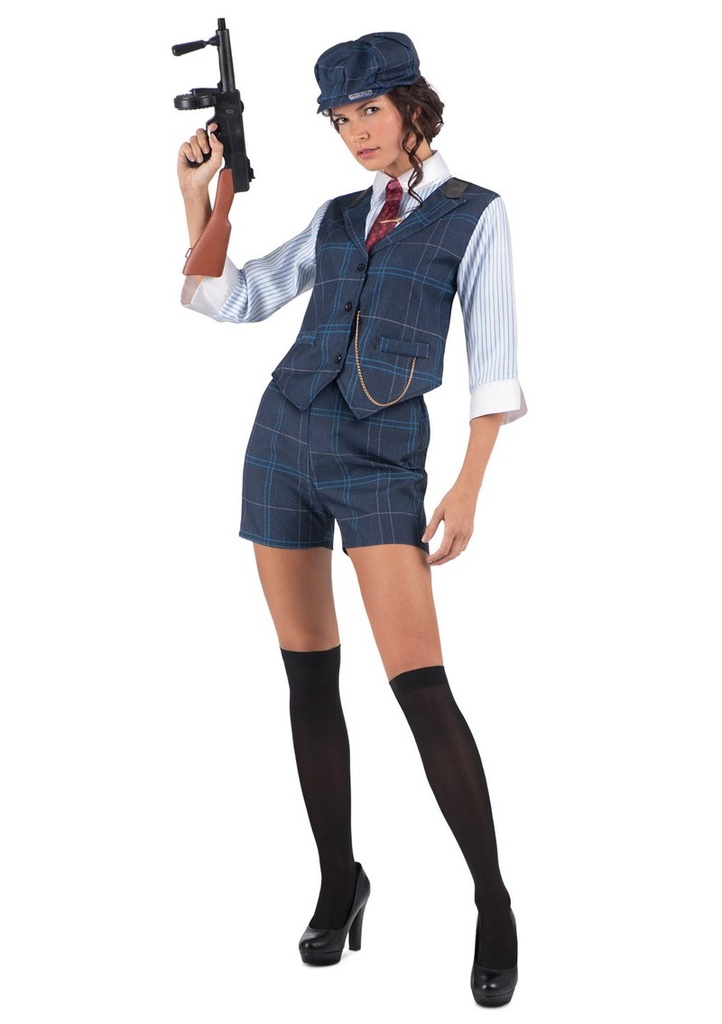 Peaky Blinder Irish Gangster Lady Costume - Adult Size Large