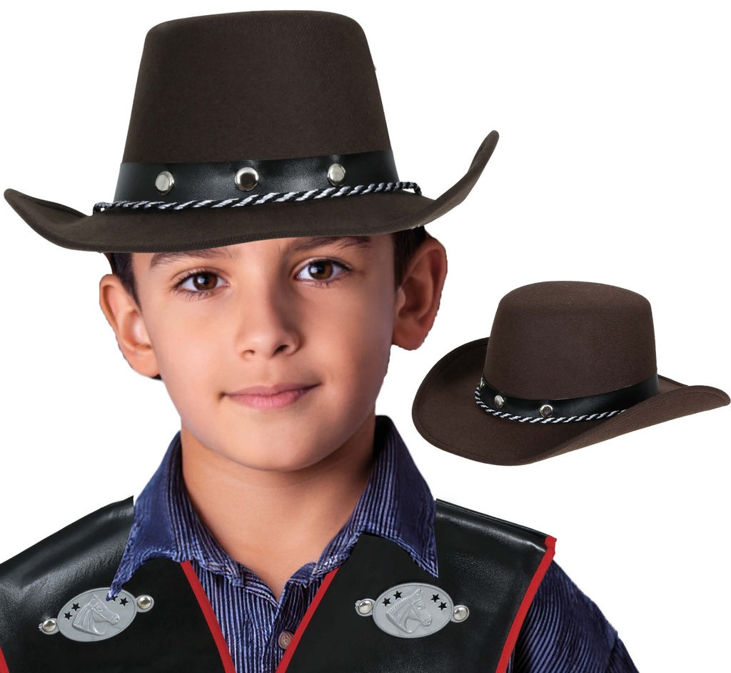 Brown Felt Cowboy Hat - Child One Size