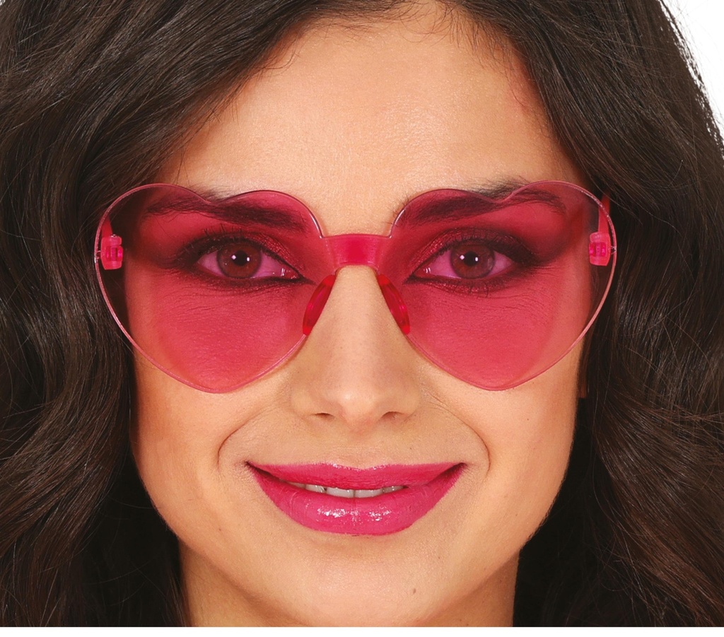 Transparent Pink Heart Glasses