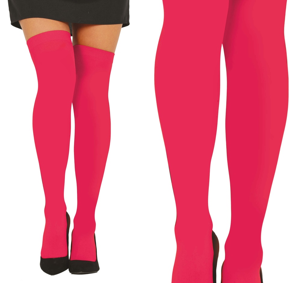 Thigh High Stockings Tights Fuchsia - Adult One Size