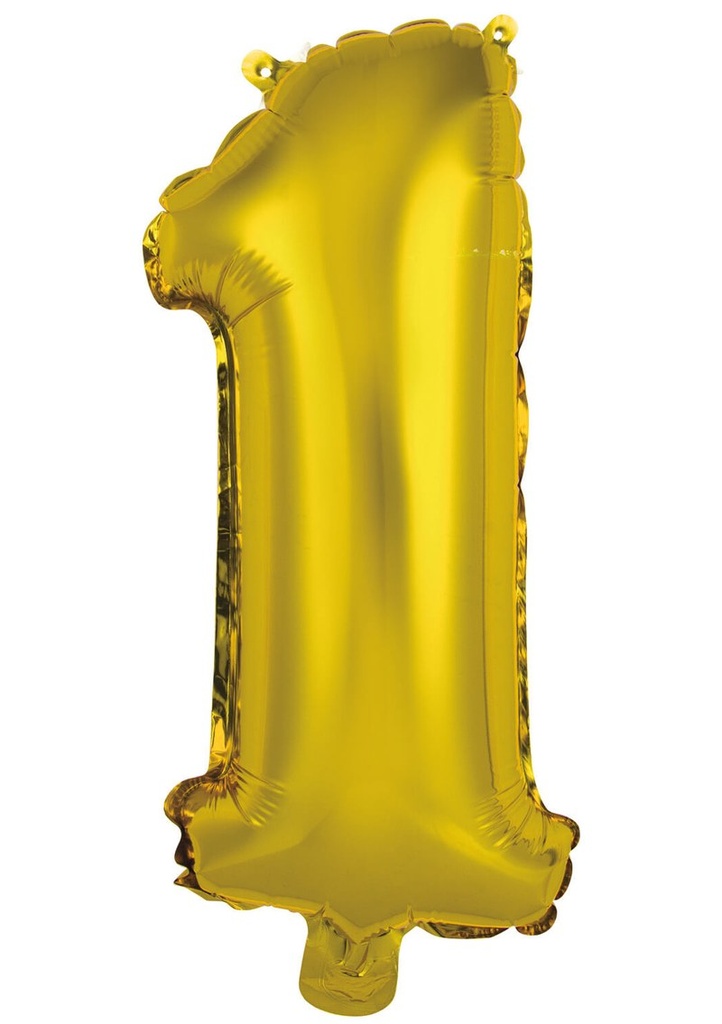 Mini Number 1 Gold Foil Balloon - 35cm