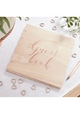 Rose Gold Wooden Wedding Guest Book - 22cm(W) x 23cm)H)