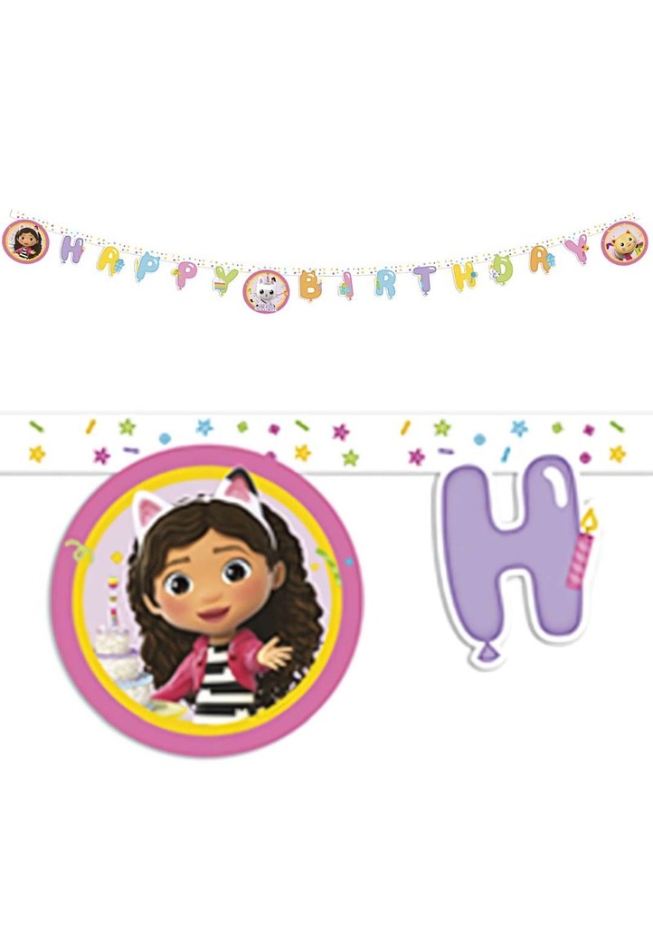 Gabby's Dollhouse Happy Birthday Letter Banner - 200cm