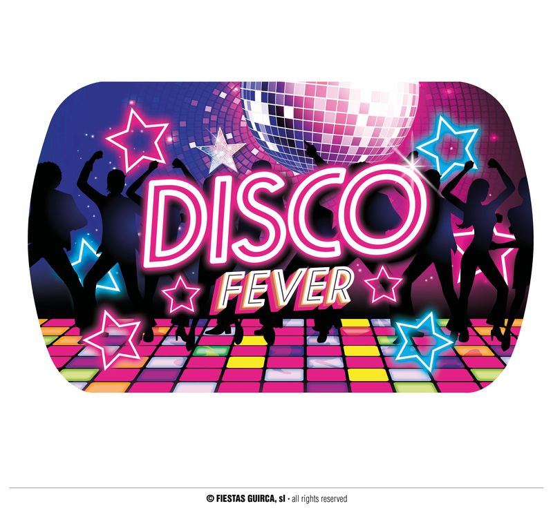 Disco Fever Reusable Plastic Tray - 39x24cm