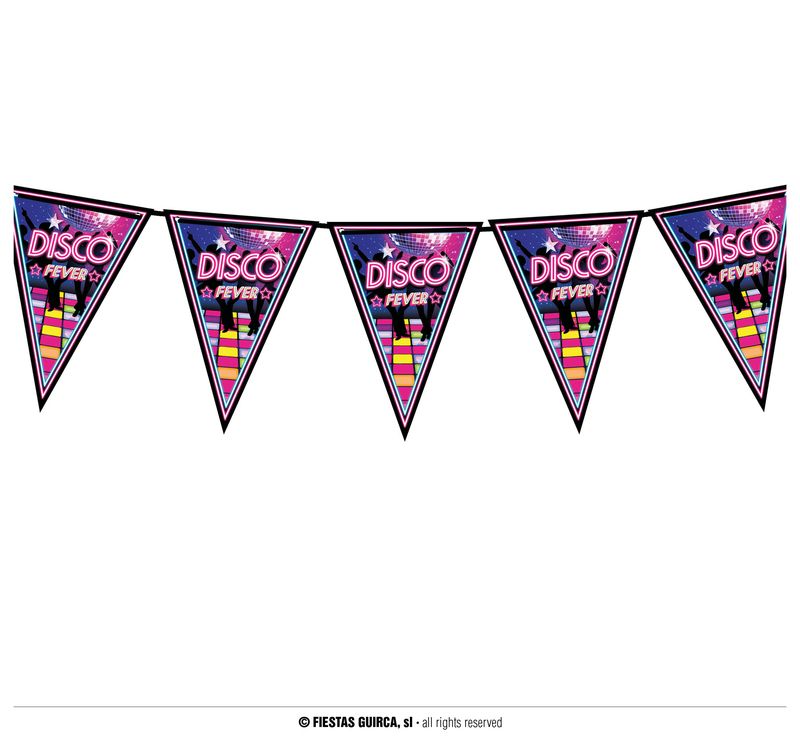 Disco Fever Pennant (20x30cm) Paper Banner - 300cm