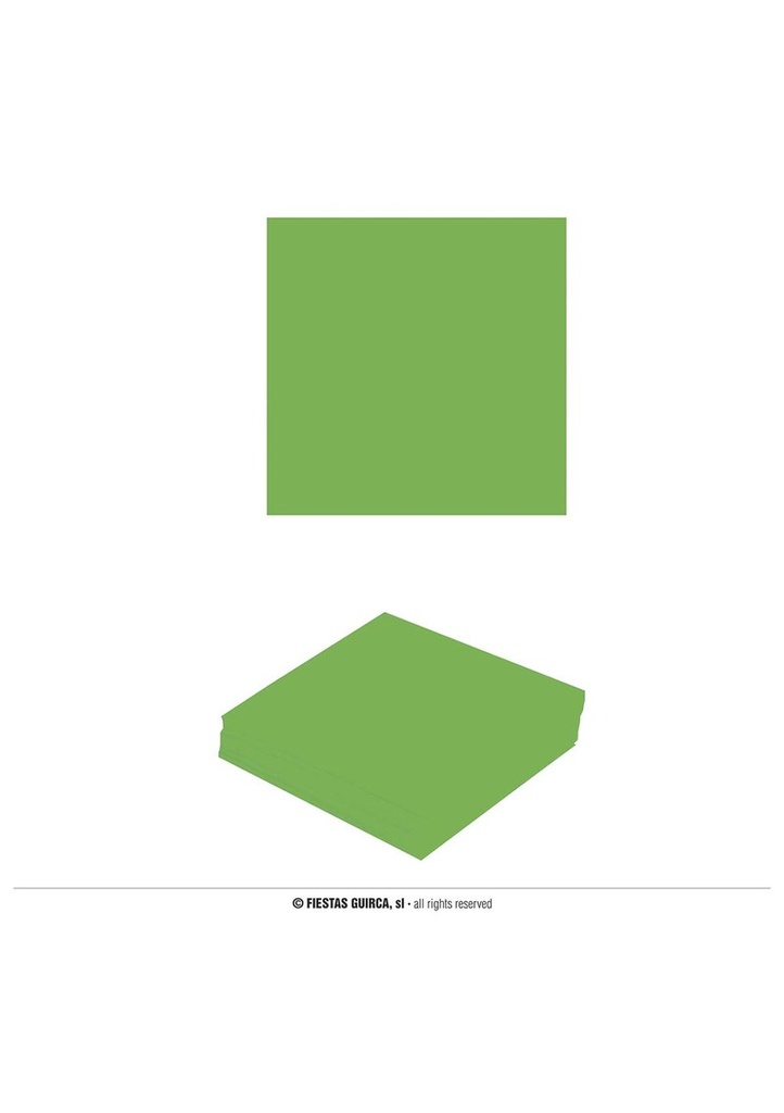 [31050] Neon Green Napkins 33x33cm - 12pk