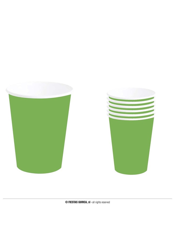 Neon Green Cups 240ml - 6pk