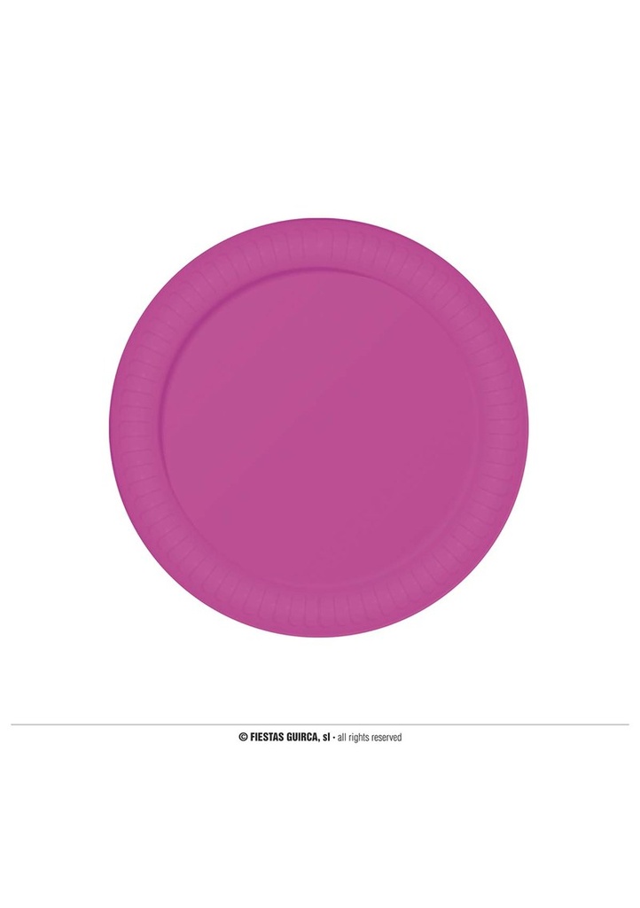 [31043] Neon Fuchsia Plates Fuchsia 23cm - 6pk