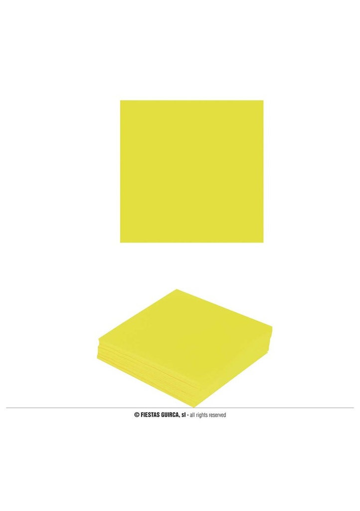 [31038] Neon Yellow Napkins 33x33cm - 12pk