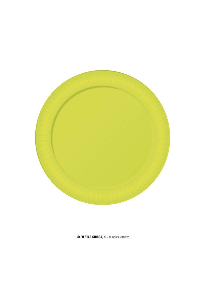Neon Yellow Plates 23cm - 6pk