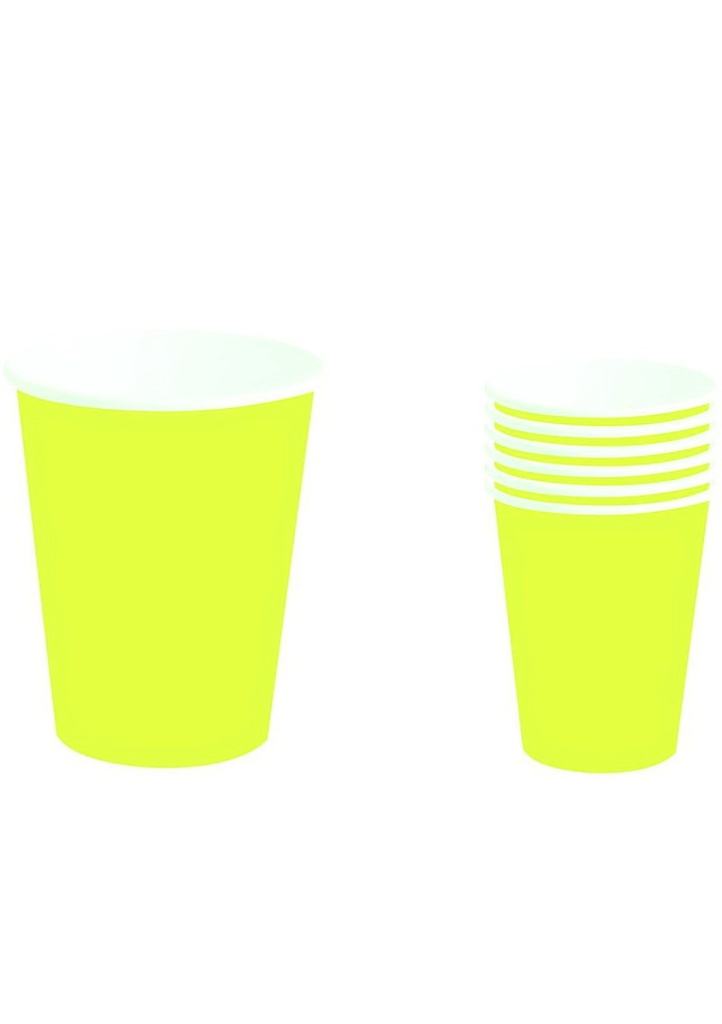 [31036] Neon Yellow (Lime Green) Cups 240ml - 6pk