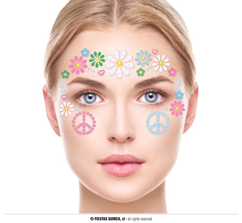 [15773] Adhesive Hippie Face Jewelry Set