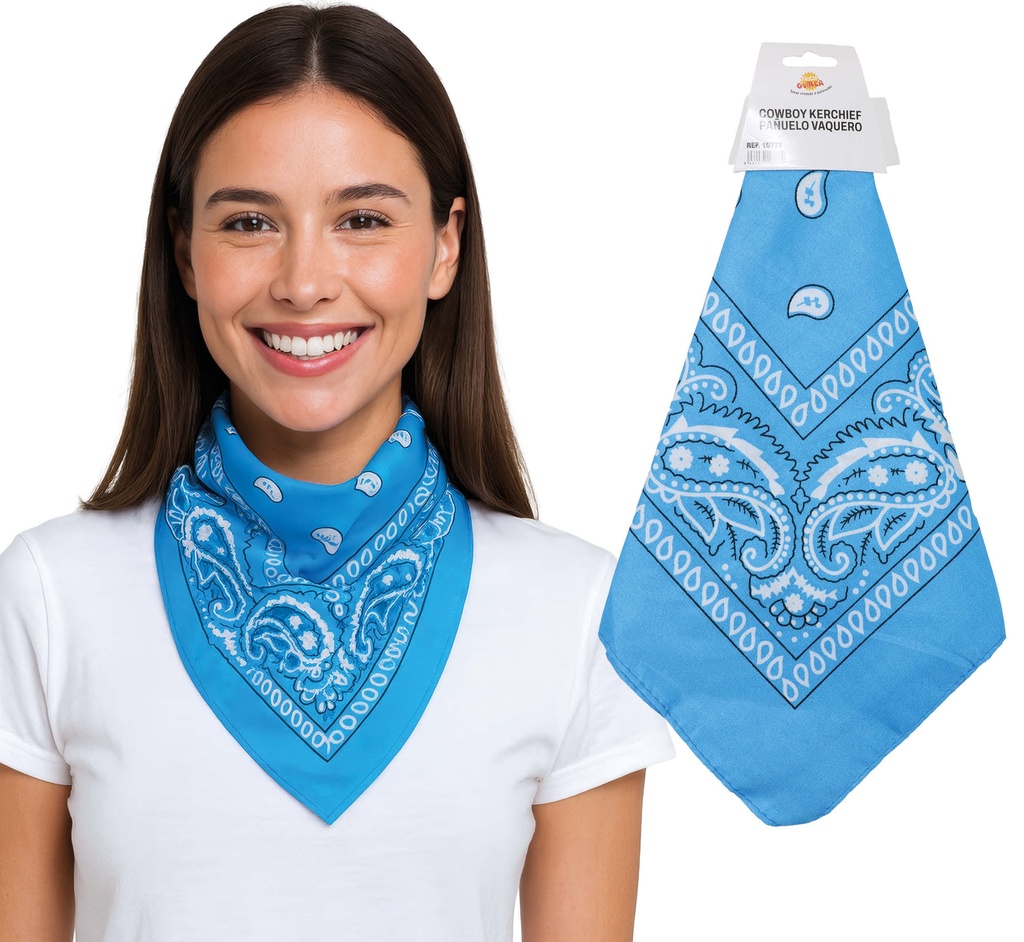 Cowboy Bandana Kerchief Sky Blue